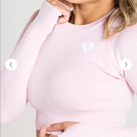 Women’s Best Move Seamless Long Sleeve Crop Top - Small - Light Pink Marl 💖 - Picture 2 of 6